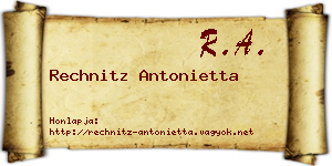 Rechnitz Antonietta névjegykártya